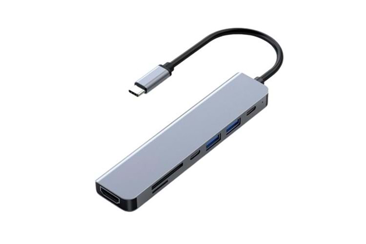 FRISBY FA-7684C Type-c -7in1 USB-C+HDMI +SD-TF+USB3,0+PD+USB-C