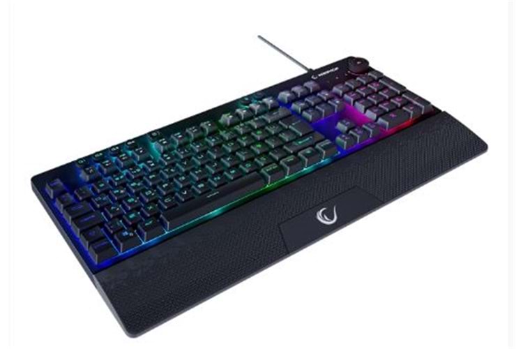 Rampage KB-GX65 SIMULA Siyah USB RGB Aydınlatmalı 4 Makro Tuşlu Bilek Destekli Oyuncu Klavyesi