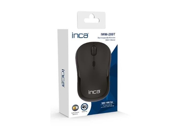 INCA IWM-289T Wireless +Şarjlı Sessiz Mouse Siyah