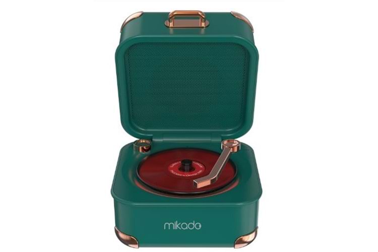 Mikado MD-62BT 5W 1200mAh Yeşil TF Kart + Bluetooth Destekli Klasik Retro Müzik Kutusu