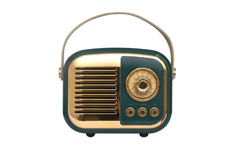 Mikado MD-24BT Echoes 3W 800mAh Yeşil Usb+TF Kart+Bluetooth Destekli Klasik Retro Müzik Kutusu