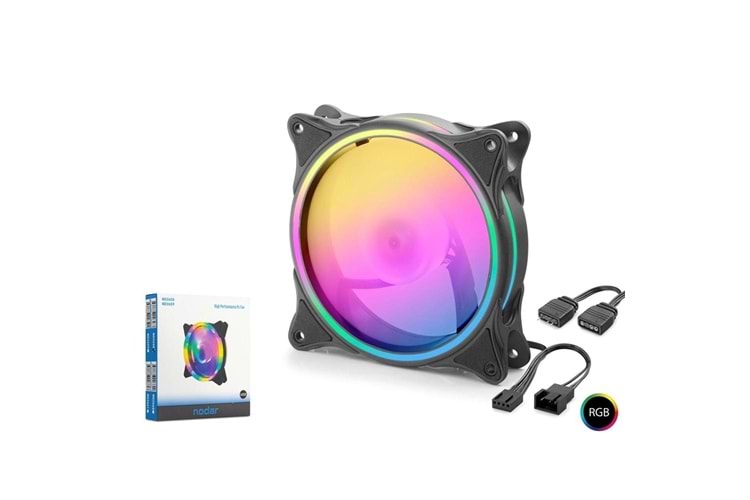 Nodar Nd2659 Kasa Fanı İç ve Dış parıltı Argb 12Cm Siyah