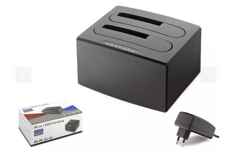 Hadron Hdx1791 All in One HDD Docking USB 3.0 SATA 2.5 & 3.5 HDD SSD Destekli 12V Adaptör Siya