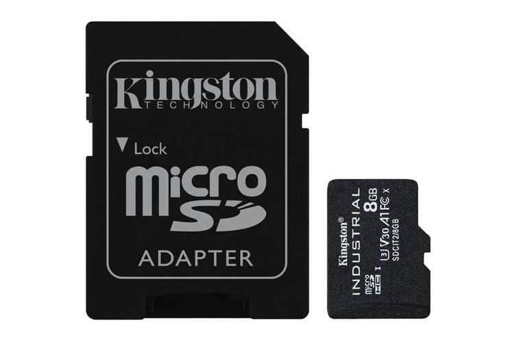 Kingston SDCIT2-8GB 8GB microSDHC Industrial C10 A1 pSLC Card + SD Adapter Hafıza Kartı