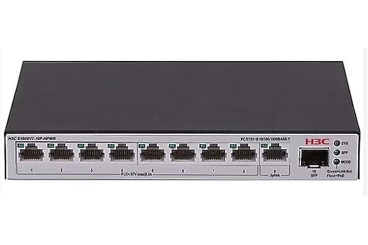 H3C S1600V2-18P-HPWR L2 16 port 10-100-1000 BASE-T PoE+ Portu 2 adet 1G SFP Portu 240W PoE+ Switch