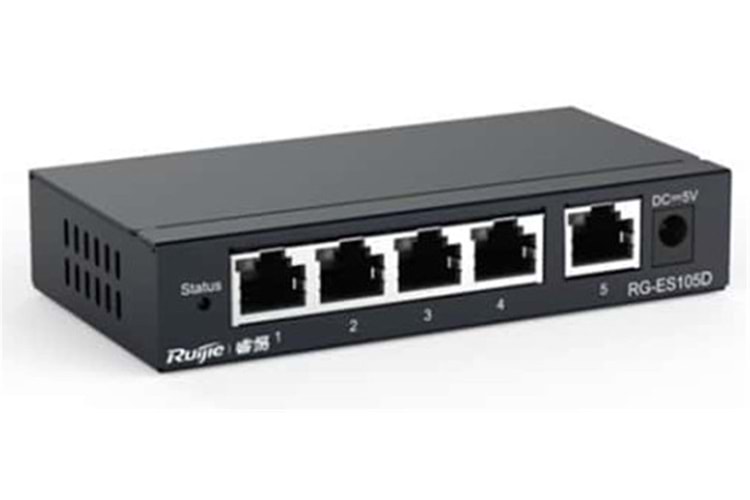 Ruijie-Reyee RG-ES105D 5-Port 10-100 Mbps Switch Metal Kasa