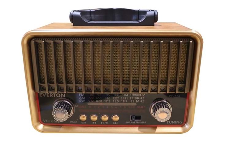 Everton RT-774 Bluetooth-USB-SD-FM Solarlı Şarjlı Nostaljik Radyo 