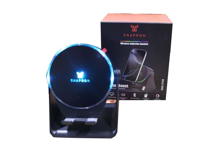 Snapron SNS-9100 Siyah (İNDUCTİON Özellikli) RGB Bluetooth Speaker (Phone Stand-Ambient Light) 
