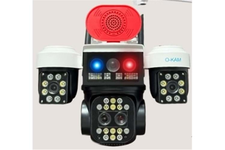 OKam O-Kam 8095 3 Lens Sirenli Çakarlı Wifi Solar Kamera