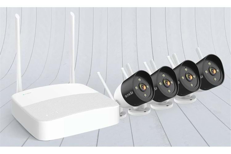 Tenda K4W-3TC 4 Kanal NVR Kayıt Cİhazı + 4 Adet Outdor Ip Wifi Bullet Kamera Set
