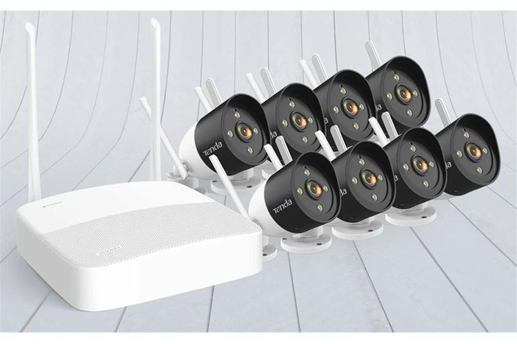 Tenda K8W-3TC 8 Kanal NVR Kayıt Cİhazı + 8 Adet Outdor Ip Wifi Bullet Kamera Set
