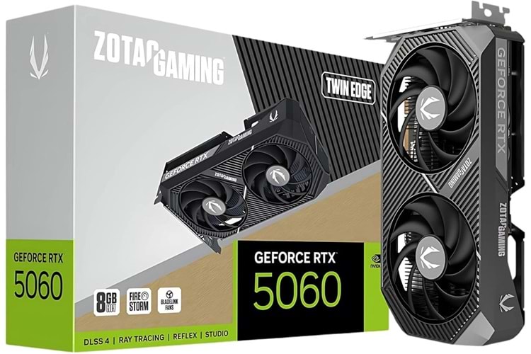 Zotac Geforce RTX5060 8GB GDDR7 128BIT 3xDP-HDMI (GEFORCE RTX 5060 GAMING TWIN EDGE) Ekran Kartı