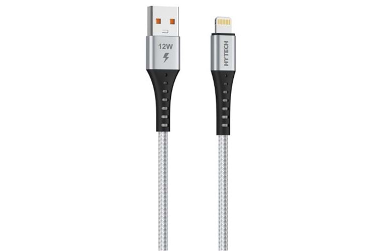 Hytech HY-X331 1m 2.4A Lightning Silver Gri Data + Şarj Kablosu