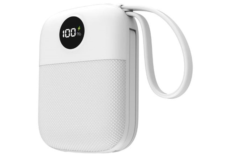 S-link MP110 10000mAh PD22.5W Type-C+Lightning Kablolu Beyaz Pil Şarj Cihazı Powerbank