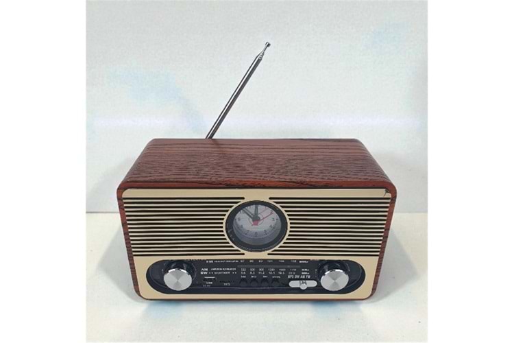 Everton RT-566 Bluetooth-USB-SD-FM Şarjlı Saatli Nostaljik Radyo 