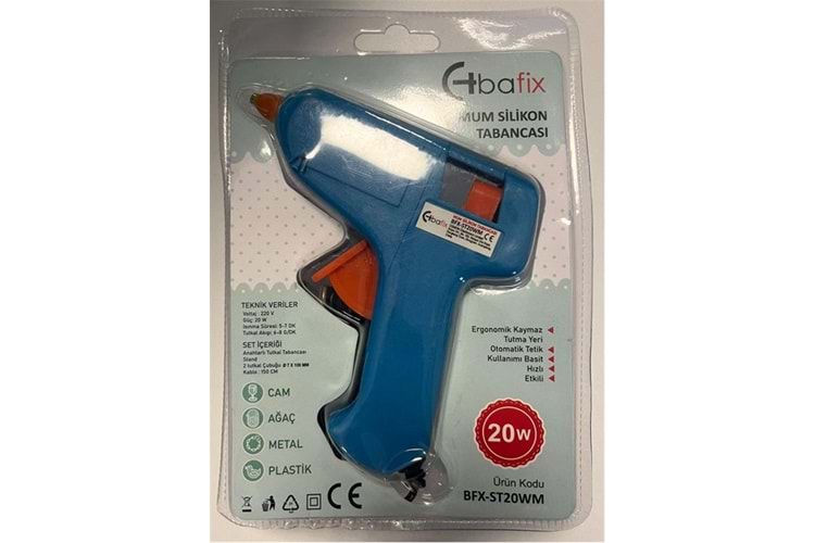 Bafix Mum Silikon Tabancası Mavi 20W