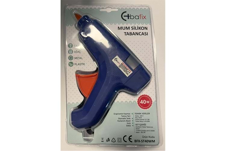 Bafix Mum Silikon Tabancası Mavi 40W