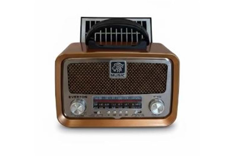 Everton RT-653 Solarlı,Şarjlı Nostaljik Radyo (Bluetooth-USB-SD-FM ) 