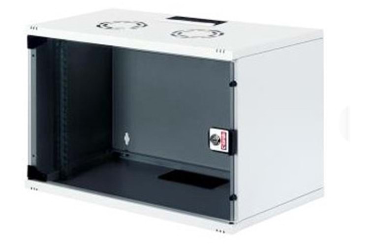 Lande LN-STB09U5440LG 9U 540x400 Ön Tek Cam Kapak Duvar Tip Boş Demonte Kabinet