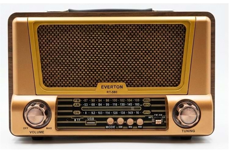 Everton Rt-580 Bluetooth Fm-Usb-Tf-Aux Şarjlı Nostaljik Radyo