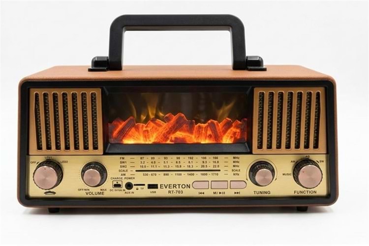 Everton Rt-703 Bluetooth Fm-Usb-Tf-Aux Şarjlı Nostaljik Radyo