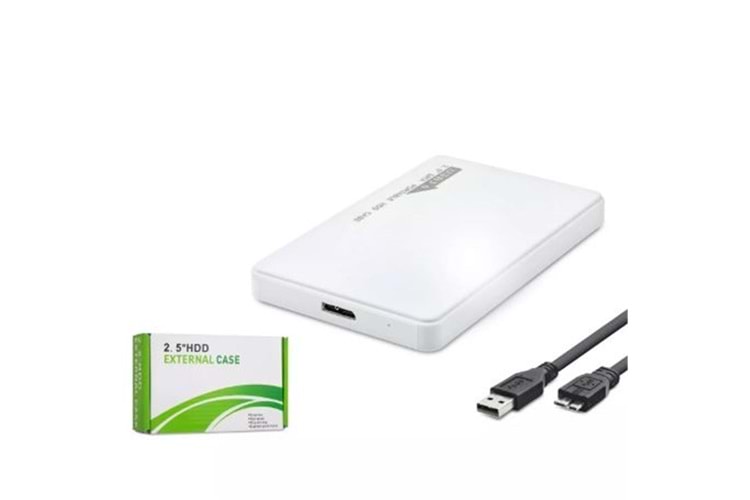 HADRON HDX1752 2.5 SATA HDD-SSD Harici Disk Kutusu USB 3.0 Micro-B - Beyaz