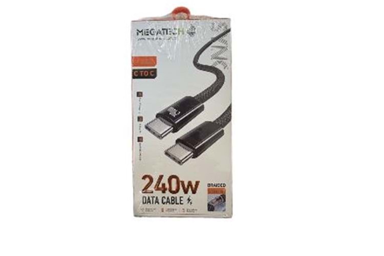 Megatech MT-240T Hasır Type-C To Type-c Data Kablosu