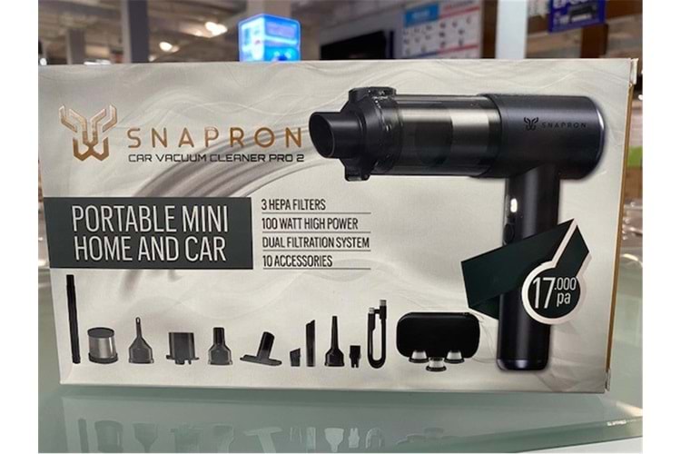 Snapron SNV-3001 17000PA 2000Mah 15in1 Güçlü Vakum Ve Üflemeli Şarjlı Katlanabilir Araç Süpürgesi 