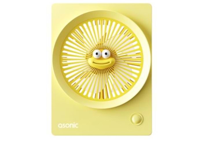 Asonic AFN23 Sarı 500mAh 3 Hız Kademeli Masaüstü Usb Fan