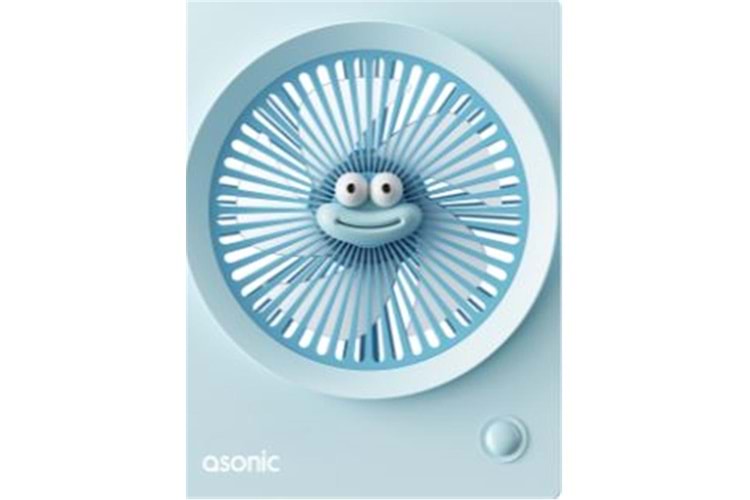 Asonic AFN23 Mavi 500mAh 3 Hız Kademeli Masaüstü Usb Fan