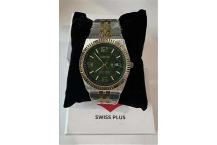 Swiss Plus Man Watch Premium Seri Model-3 ST3450AGS Green-Gold