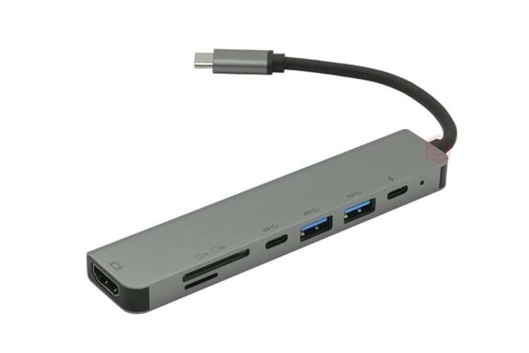 Frisby FA-7662TC USB Type-C™ - HDMI + SD-TF + USB 3.0 Adaptör + PD Şarj