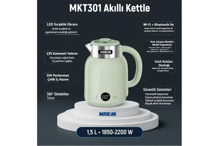 Makim MKT301 AKILLI YEŞİL KETTLE 