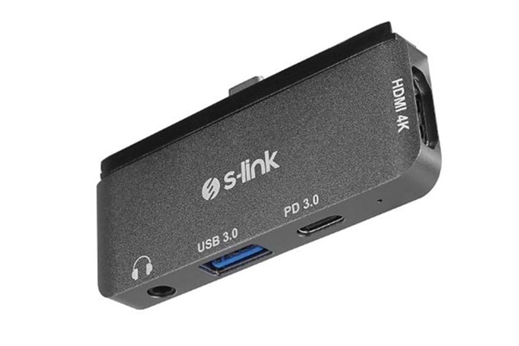 S-link SWV-USBC035 Type-C to HDMI + PD + USB 3.0 3.5mm Aux port Çevirici Adaptör