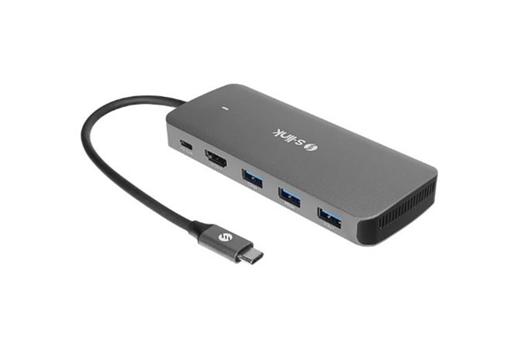 S-link SWV-USBC036 6 in 1 Gri Metal Type-C to HDMI Depolama Fonskiyonlu 6 in 1 USB-C Hub