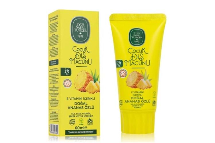 Eyüp Sabri Tuncer Doğal Ananas Özlü 2-6 Yaş Çocuk Diş Macunu 60 ml