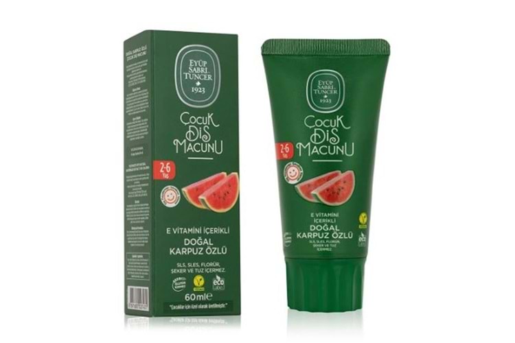 Eyüp Sabri Tuncer Doğal Karpuz Özlü 2-6 Yaş Çocuk Diş Macunu 60 ml