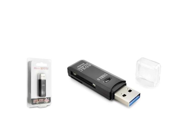 HADRON HDX7030 USB 3.0 Kart Okuyucu SD MicroSD 5 Gbps Siyah