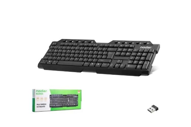 NODAR ND864 Kablosuz Multimedya Klavye Smart TV Uyumlu - Siyah