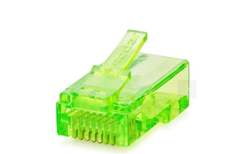 NODAR ND2401 CAT6 EZ RJ45 Konnektör 100 Adet Plastik Kutu - Yeşil