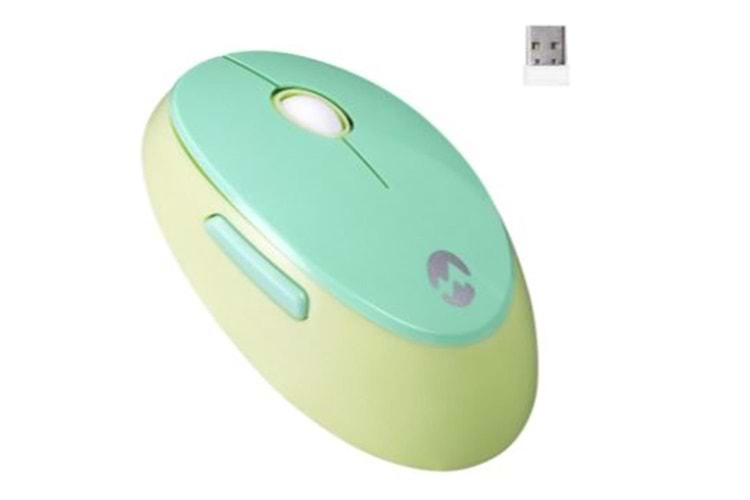 Everest ROUND KM-6282 Renkli Tuşlu Yeşil Kablosuz Q Multimedia Klavye + Mouse Set