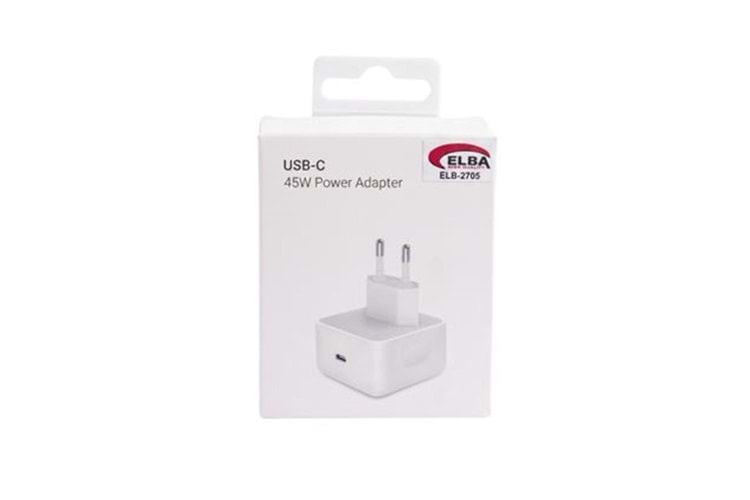 Elba ELB-2705 45W Beyaz Usb-C Ev Şarj Kafa 