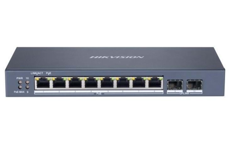 Hikvision DS-3E1510P-SI 8 Port 10-100-1000 Mbps Gigabit Akıllı Yönetilebilir PoE Switch