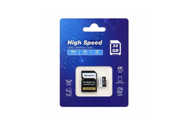 ELBA High Speed 32GB A1 V30 U3 Micro Hafıza Kartı Class10 