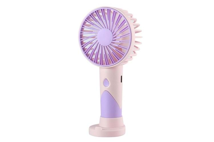 Feny FN-F20 Pembe-Mor Kademeli Ultra Sessiz Şarjlı Taşınabilir 500Mah Mini El Fanı