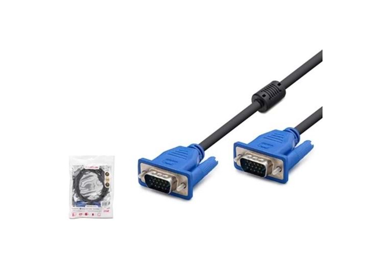 HADRON HDX7848 VGA Kablo OD 6.0 mm 3+4 10 m - Siyah Mavi