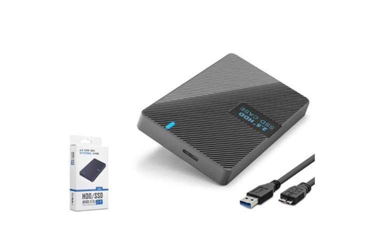 HADRON HDX1793 2.5 İnç SATA HDD-SSD Harici Disk Kutusu USB 3.0 Type-C - Siyah