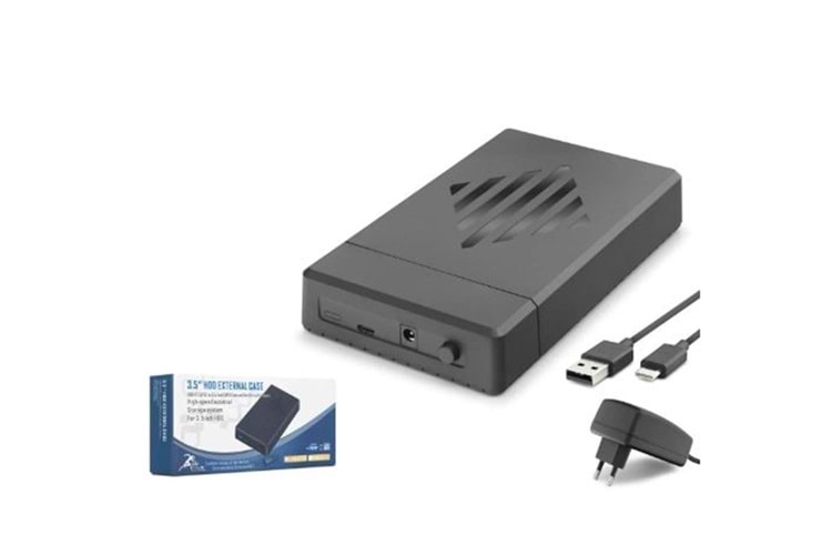 HADRON HDX1794 3.5 İnç SATA HDD Harici Disk Kutusu USB 2.0 Type-C - Siyah