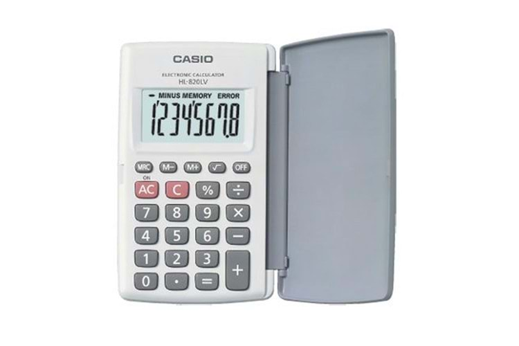 Casio HL-820LV-WE 8 Hane Beyaz Cep Tipi Hesap Makinesi