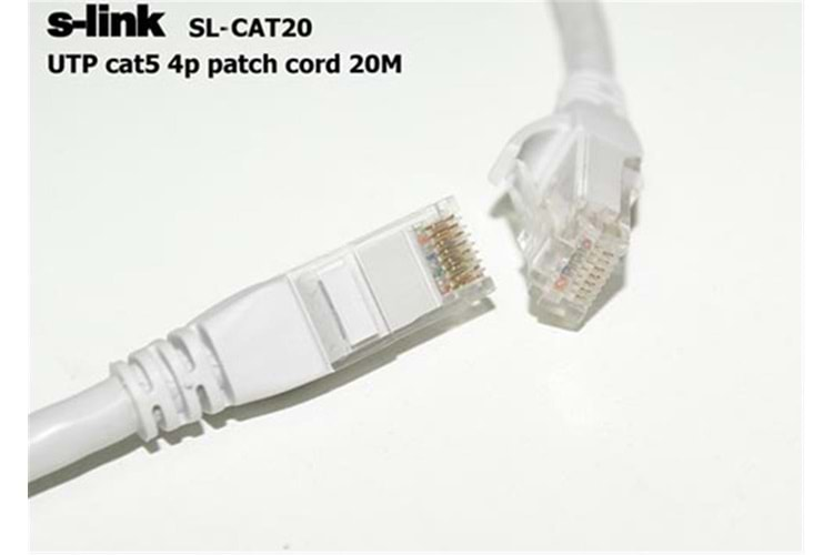 S-link SL-CAT20 Cat5 20mt Gri Utp Patch Kablo